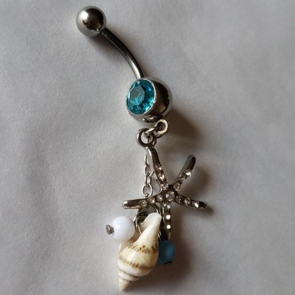 Seashell inspired bellybutton ring - Picture 2 of 3